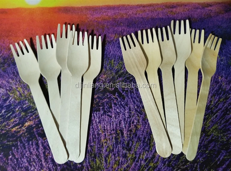 Wooden Compostable Utensils Set Sturdy Wood Disposable Cutlery Biodegradable Utensils for Party Free From Plastic Cutlery Set