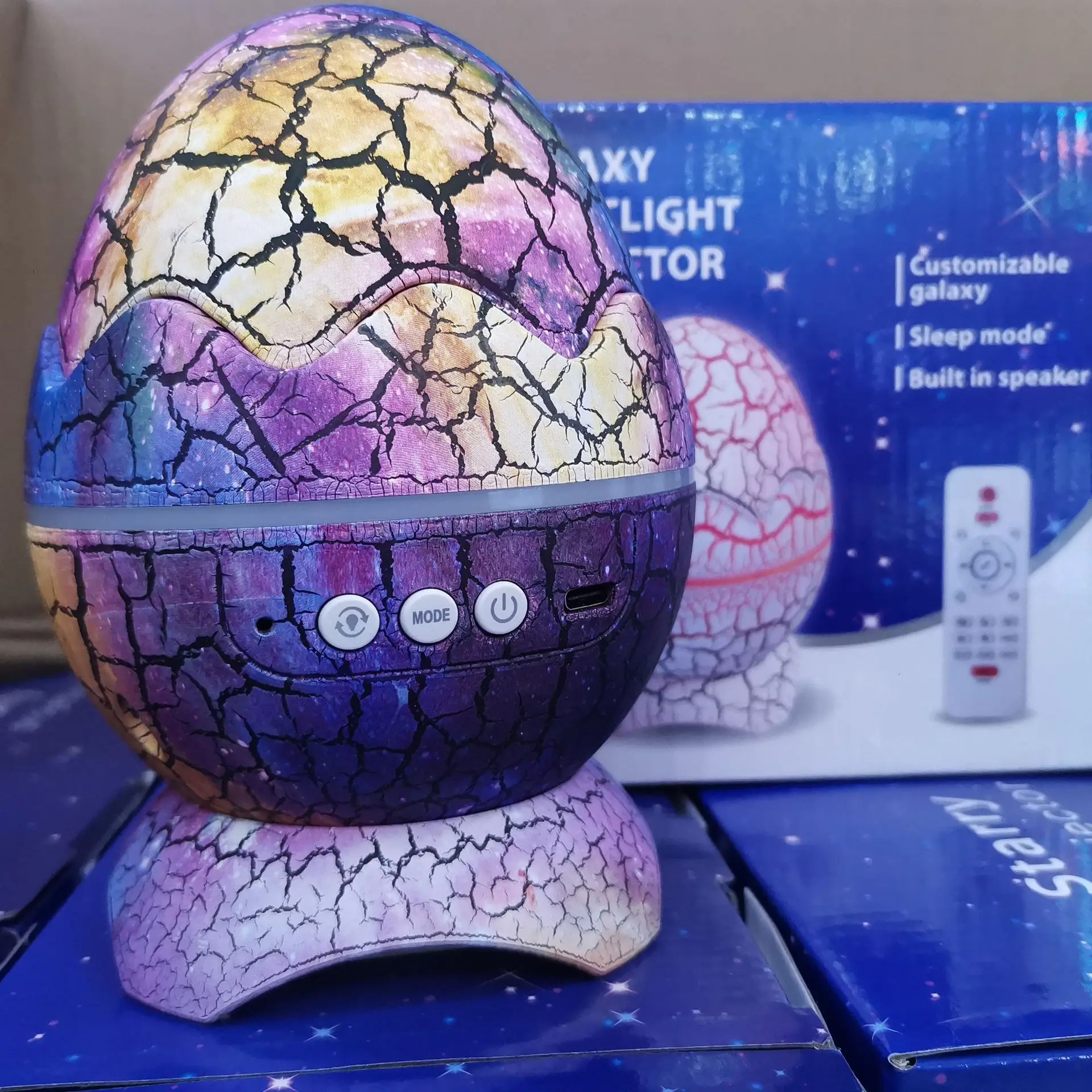Big Kid Christmas Gifts LED Galaxy Dinosaur Egg Ocean Wave Starry Sky Night Light Lamp Star Projector With Bluetooth Speaker