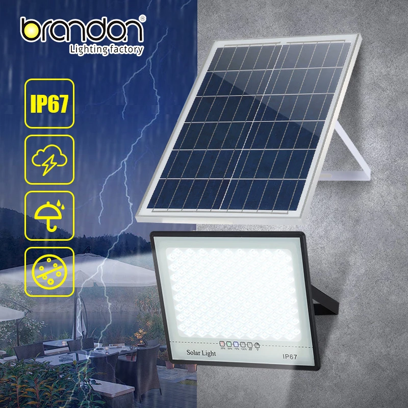 Brandon 50W 150W Solar Lights Outdoor Ip67 Ip65 Sport Field Lighting 100W Led Sports Remote Control Led Solar Flood Lights