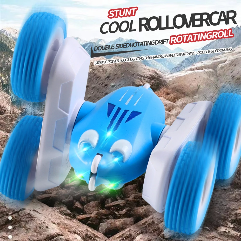 2.4G RC Car Storm Mini Remote Control Drift Stunt Car 360 Degree Rotation Upright Standing Stunt Car Gift Funny Mini Toy