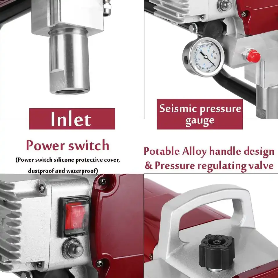 High Pressure 1500W Airless Paint Spray Gun Adjustable Sprayer Machine