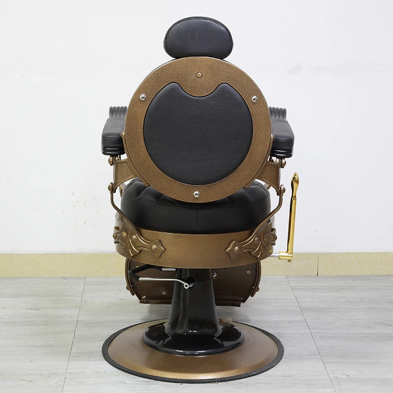 Luxury classics style beauty hair salon hairdressing chair heavy duty black and gold barber chairs