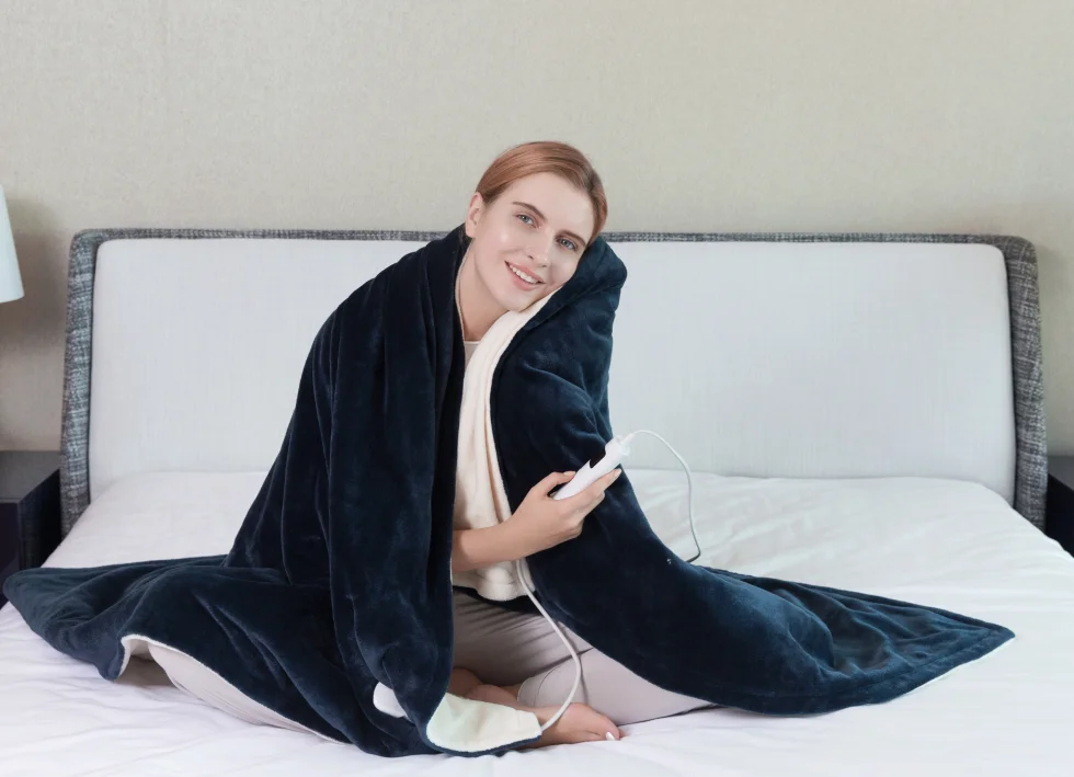 CE Approval 220-240V Electric Blanket Heating Throw Blankets with VDE Plug