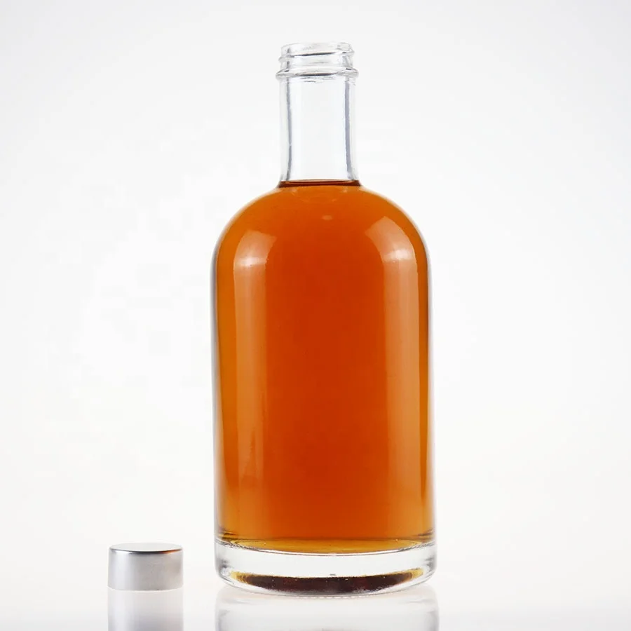 Хит продаж стеклянная бутылка для ликера 200 мл 375 50cl 70cl 75cl круглая бурбон Джин ром текила пробковая картина