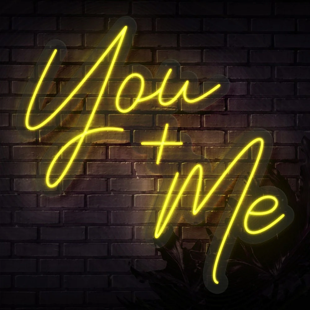 Free Design You and Me Letter Acrylic Neon Signs difference color custom vintage neon signs for Decoration Home