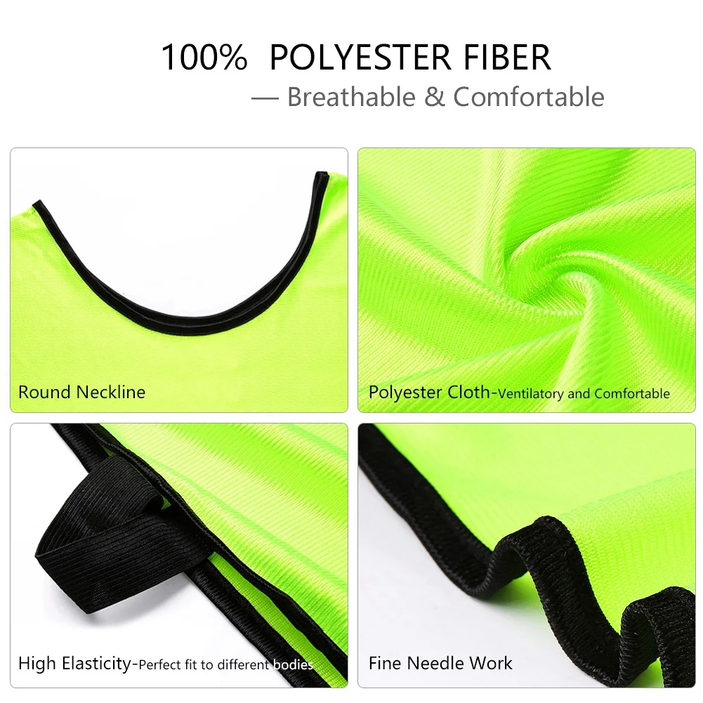 Custom polyester soccer team training numbered bibs practice sports vest with logo printed