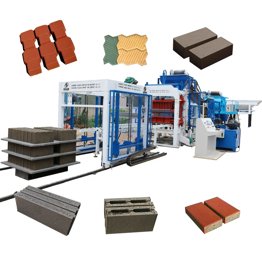 QT4-15 Fully Automatic Interlocking Brick Concrete Machine for Cement block moulding machine Brickets Making Machine
