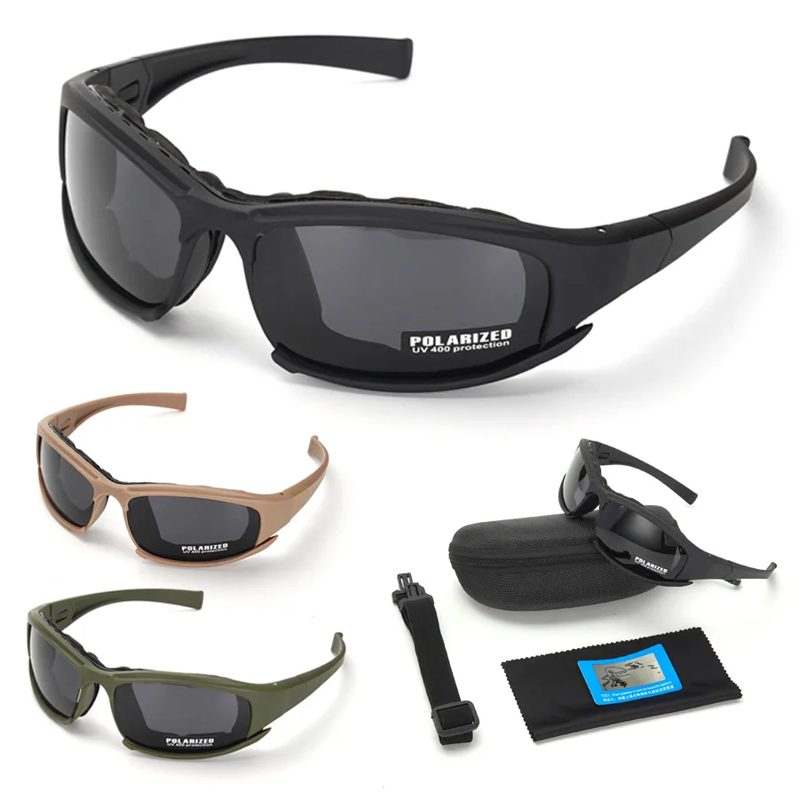 2024 Wholesale Cycling Sunglasses Black Outdoor Shooting glasses Combat Tactical Safety Glasses For Men