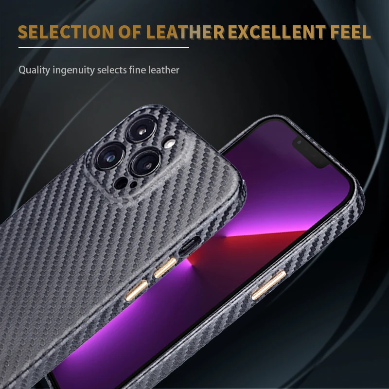 For iPhone 13 Pro Max Real Carbon Fiber Case Anti Fingerprints & Scratch Slim Fit Shockproof for Iphone 11 Case