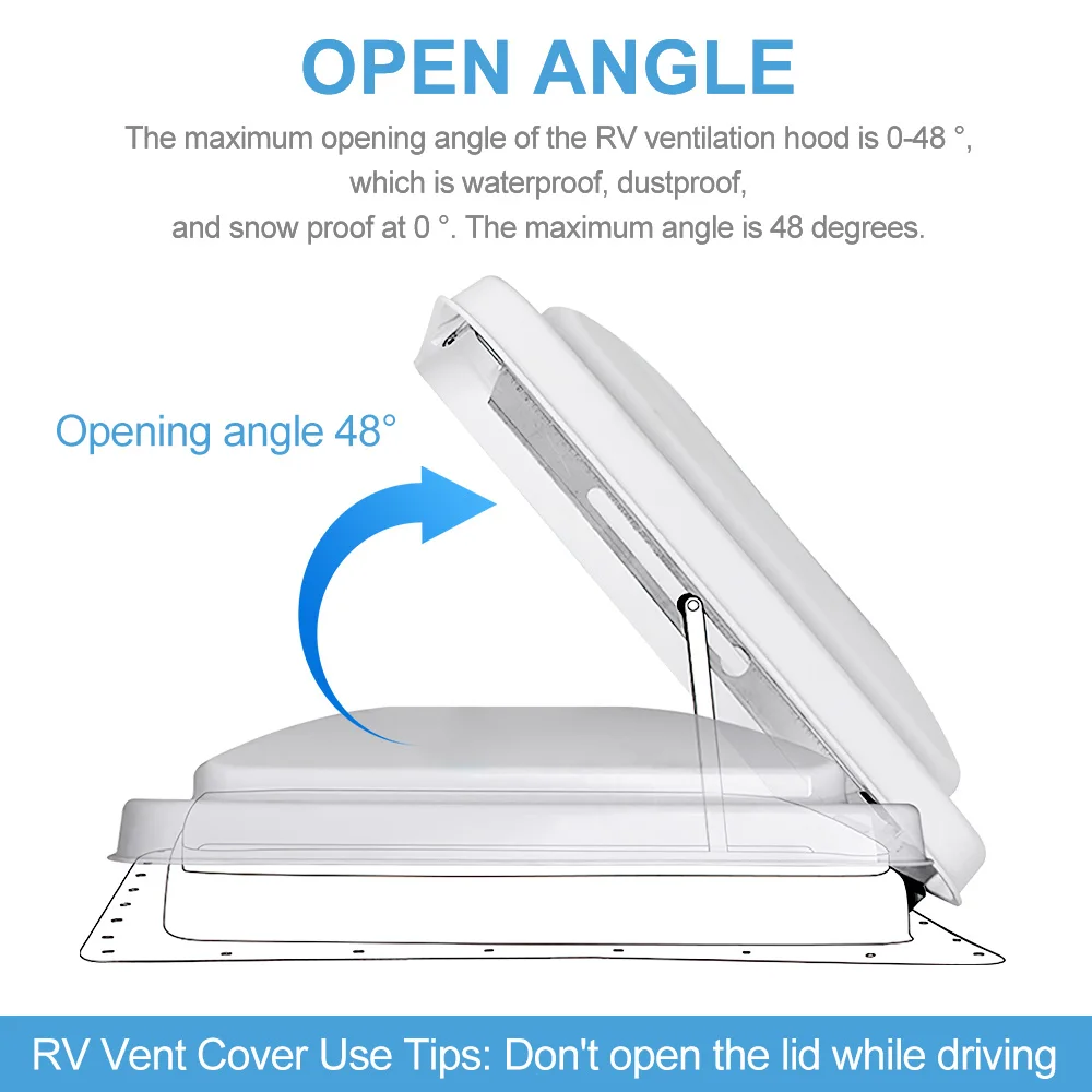 14 RV Accessories 14inch White Lid Manual Control Caravan Motorhome RV Roof Vent