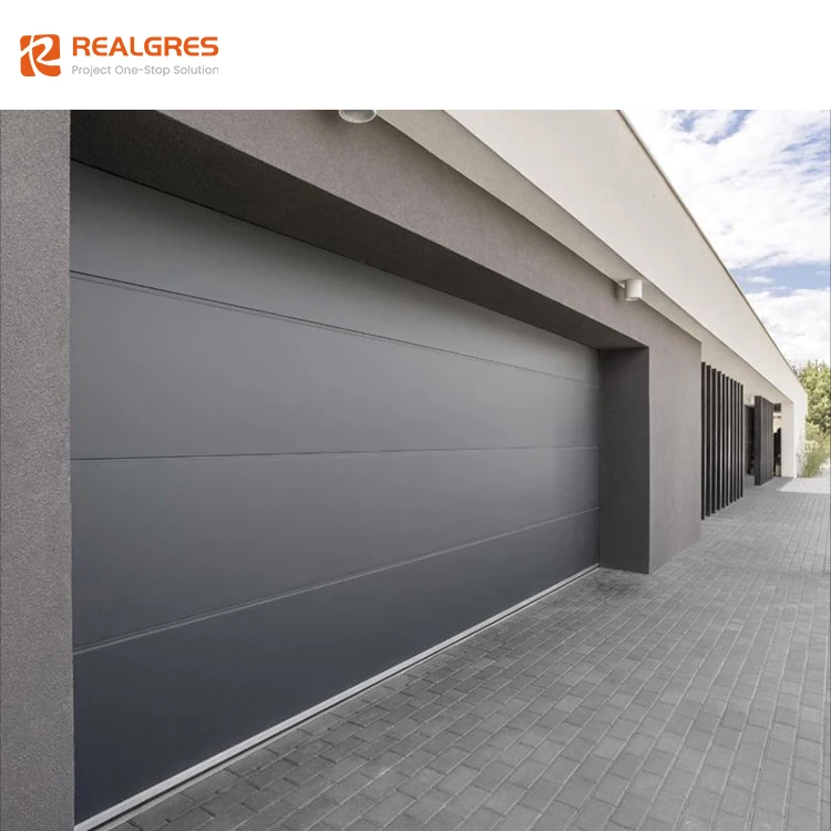 Realgres North American Double Steel Sectional Industrial Two Car Garage Gate and Pedestrian Doors