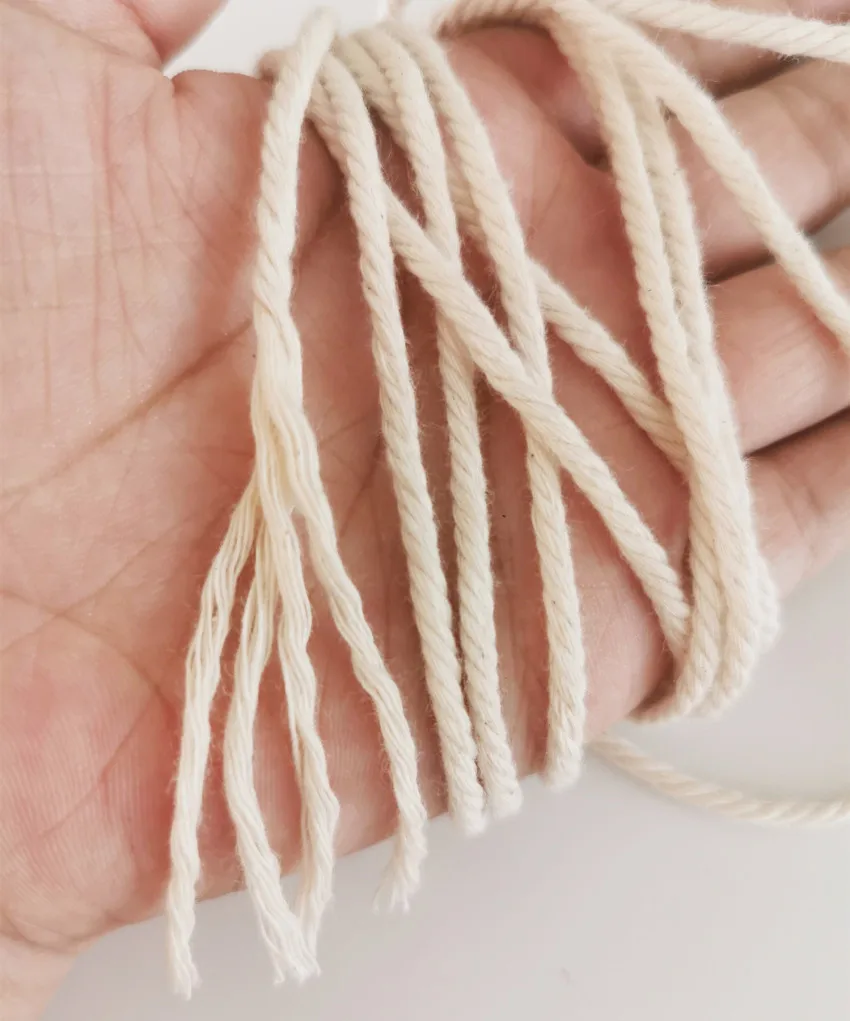 Оптовая продажа, термоусадочная упаковка, высококачественный витой шнур из чистого хлопка для макраме, 4 мм х 100 м