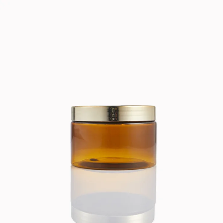 4oz 8oz Luxury Empty OEM Cosmetic Containers Biodegradable Cosmetic Packaging Plastic Cream Jar with gold lid
