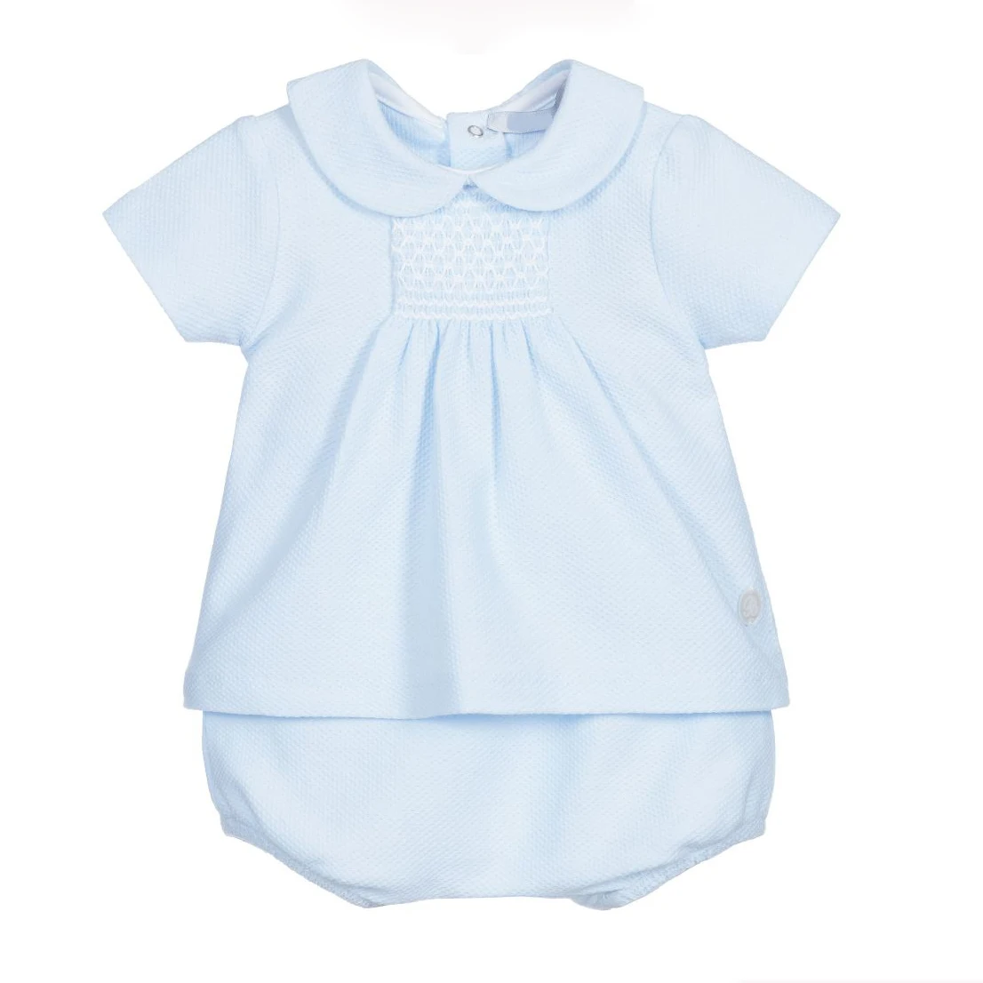 Wholesale vintage smocked 2021 summer short set kids baby clothes boys boutique clothing