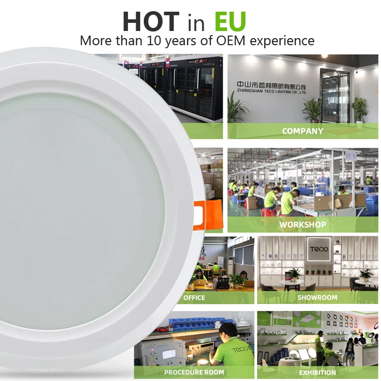 CE Europe single color temperature glass dimmable 3 inch ip44 6w 6 w backlit recessed led panel light