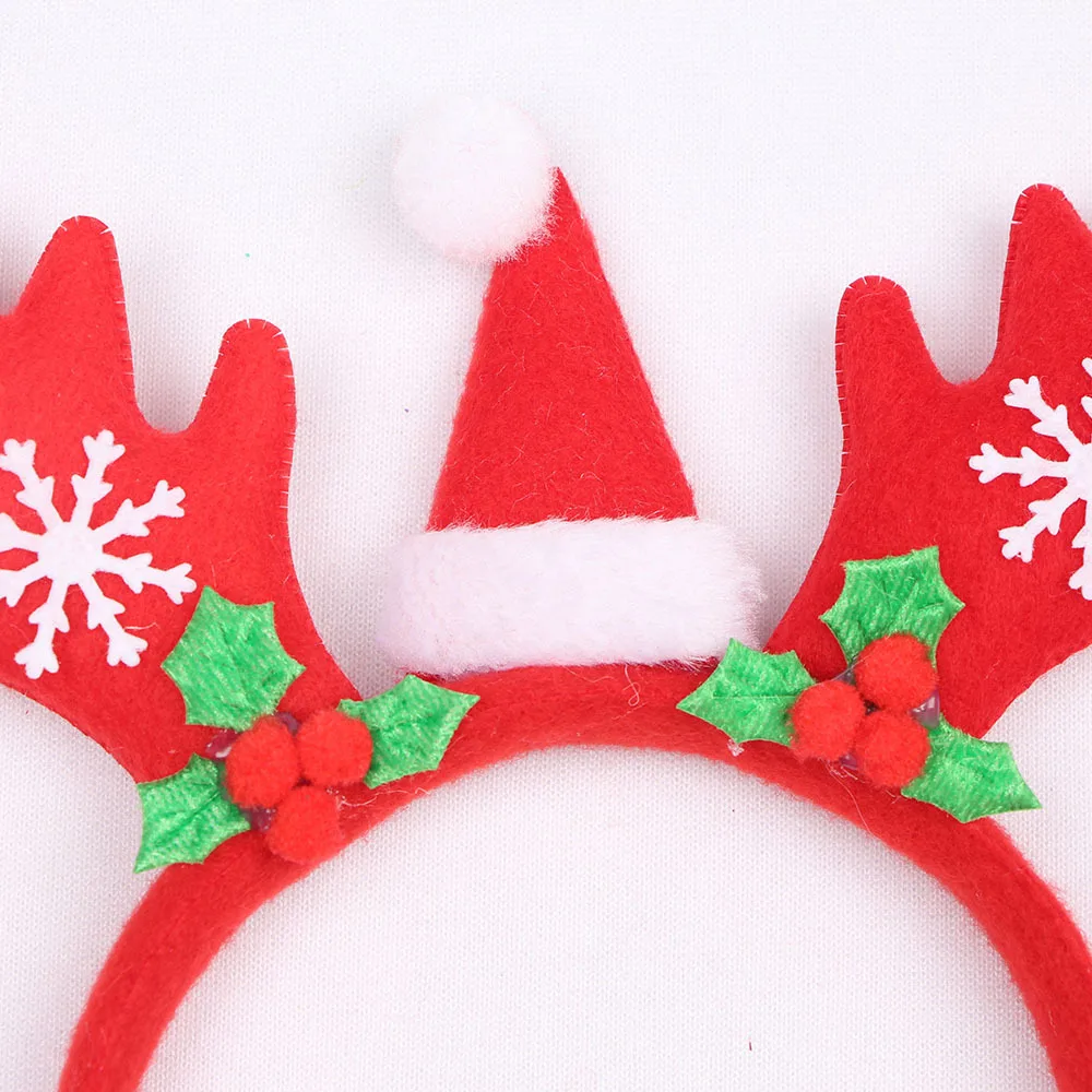 Novelty Reindeer Christmas Antlers Ornaments Christmas Headbands for Women Xmas Party Decoration