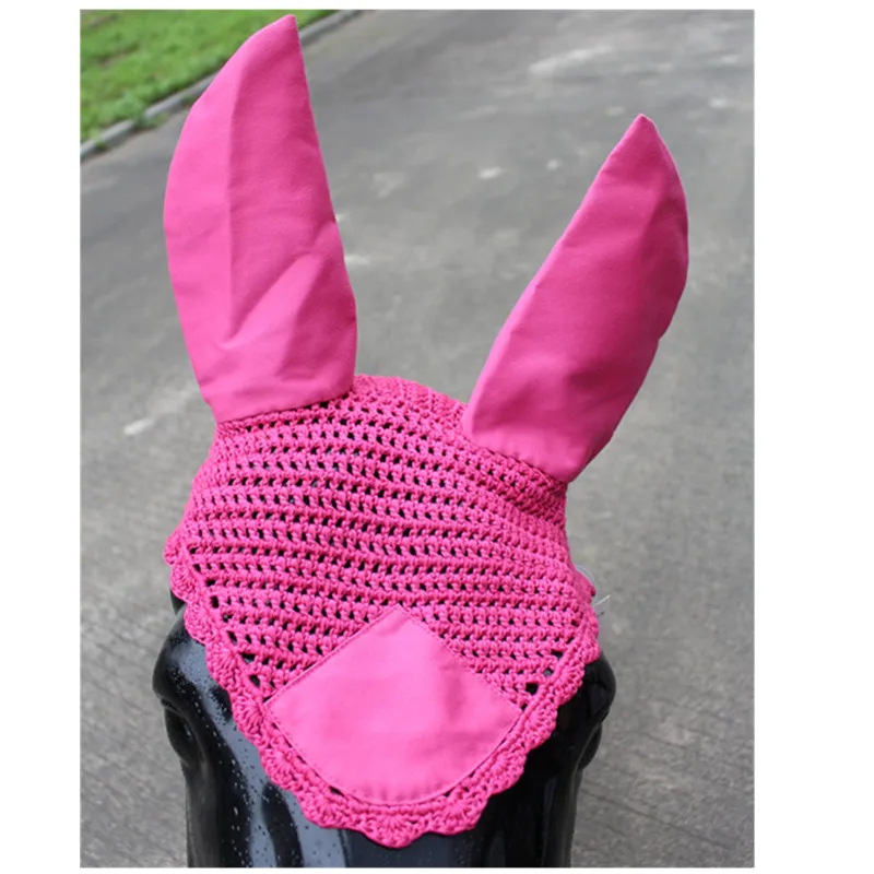 New Fly Veil Ear Bonnet Hood Net Breathable cotton Horse Fly Mask