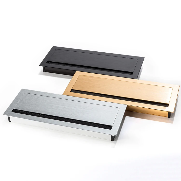 Manufacturer Supplier Conference Table Cable Management Hole Cover Outlet Port With Black Brush