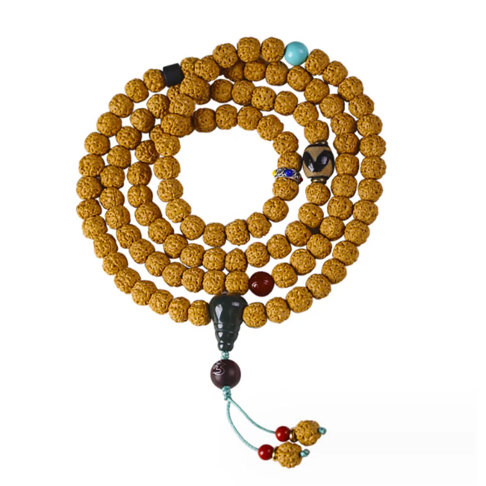 fashion new handmade boho genuine rudraksha seed 108 prayer meditation beads original yoga necklace bracelet jewelry