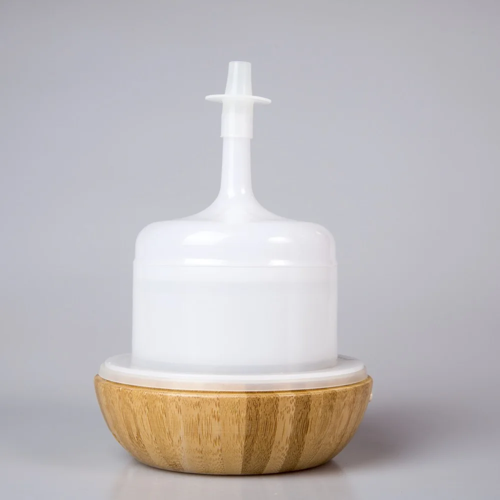 
Frosted Glass Vase Shape Natural Bamboo Ultrasonic Warm Light Scent Electric Diffuser 