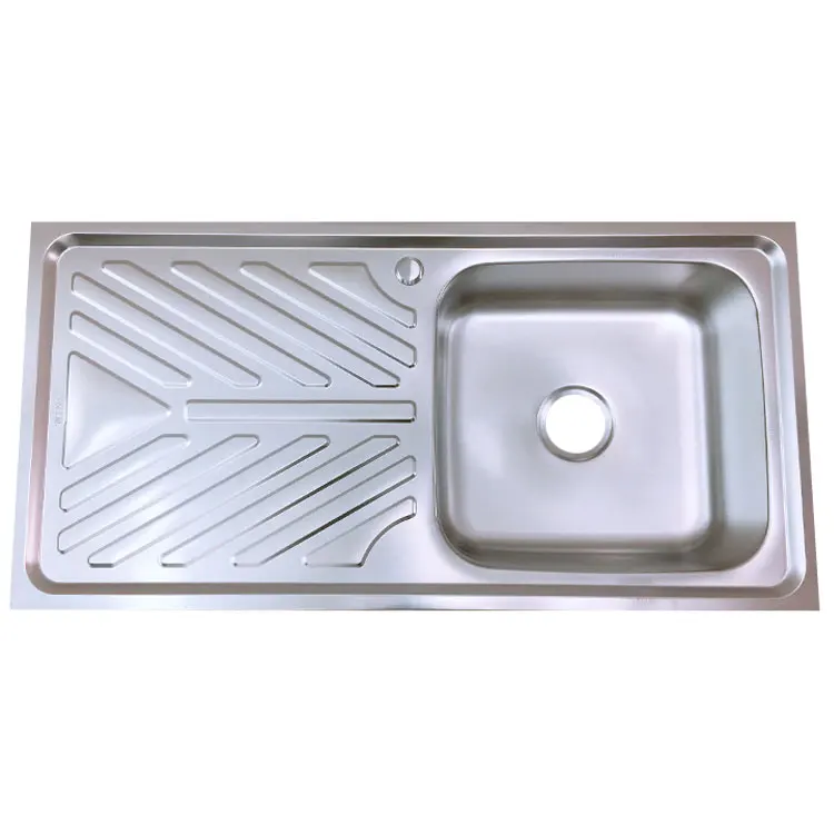 India Low Price Wing Sink Pearl Sand Restaurant Single Basin Kitchen Stainless Steel