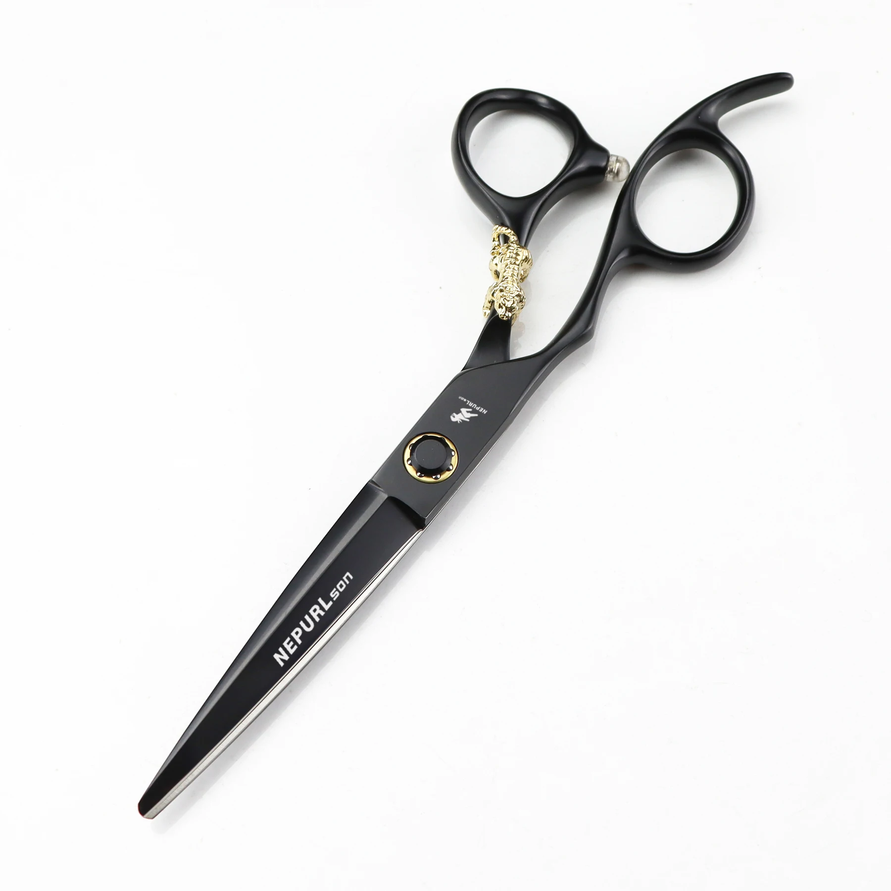 6.0  Inch  NEPURLson left tiger handle  professional  scissors  New Fashion Design Beauty Barber Flat Tooth Scissors