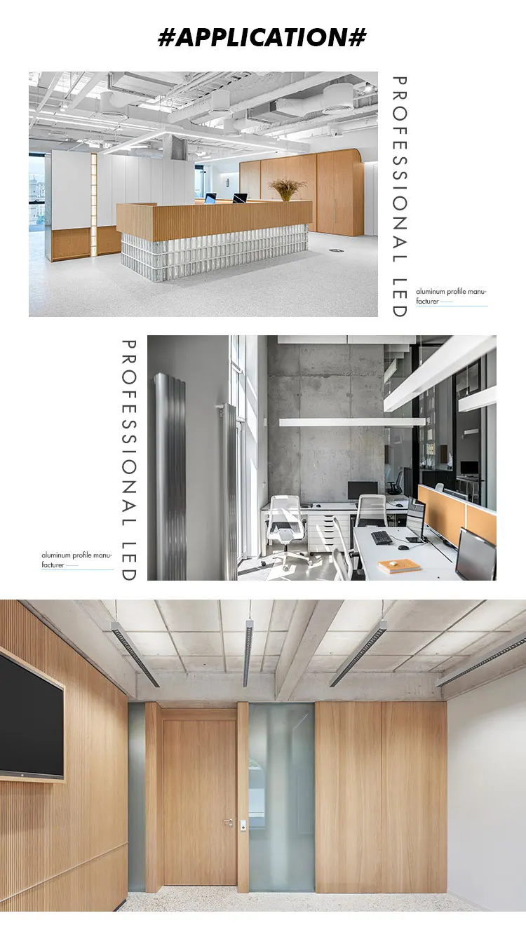 Built-in Power Supply linear pendant light with Anti-glare Reflector Linear Light for Office / Supermarket