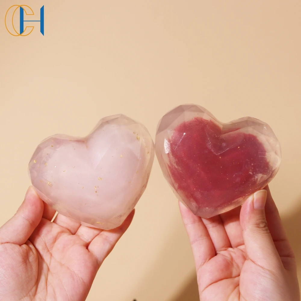 C&H Handmade Luxury Lavender Amethyst Soap Savon Rose Quartz Crystal Soap Bar Gemstone Soaps