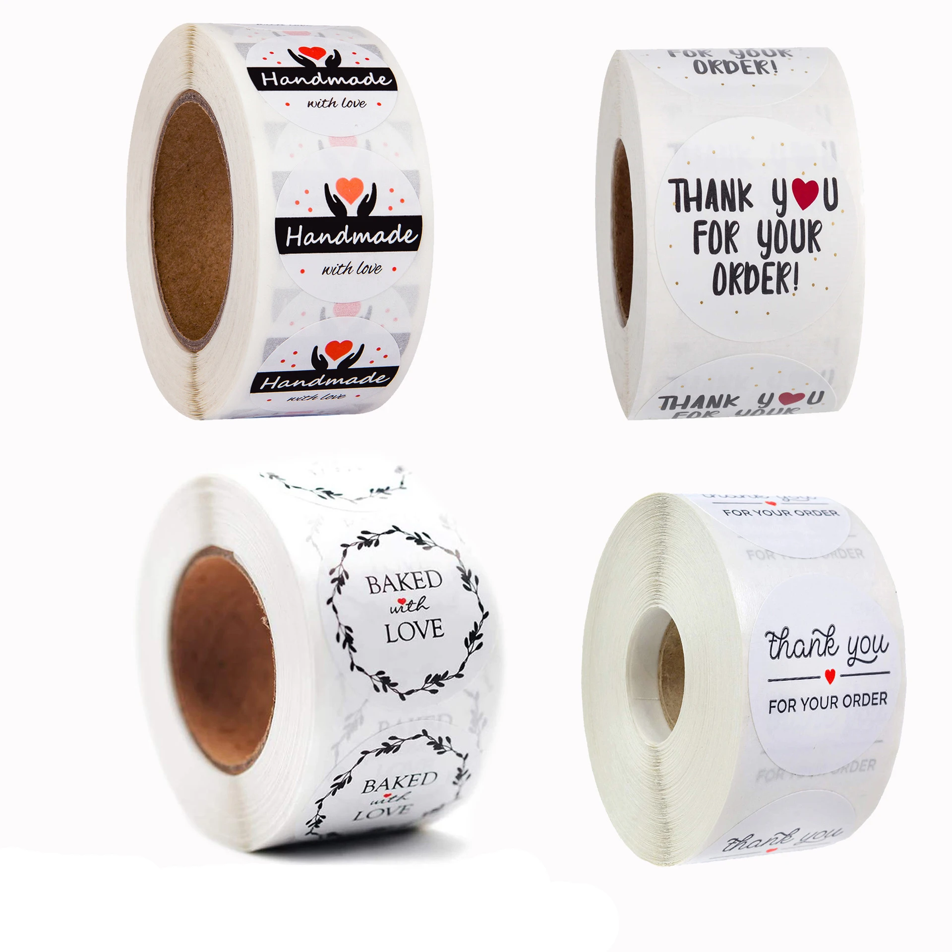 High Quality Handmade Circle Thank You Stickers For Supporting Our Small Business Stickers