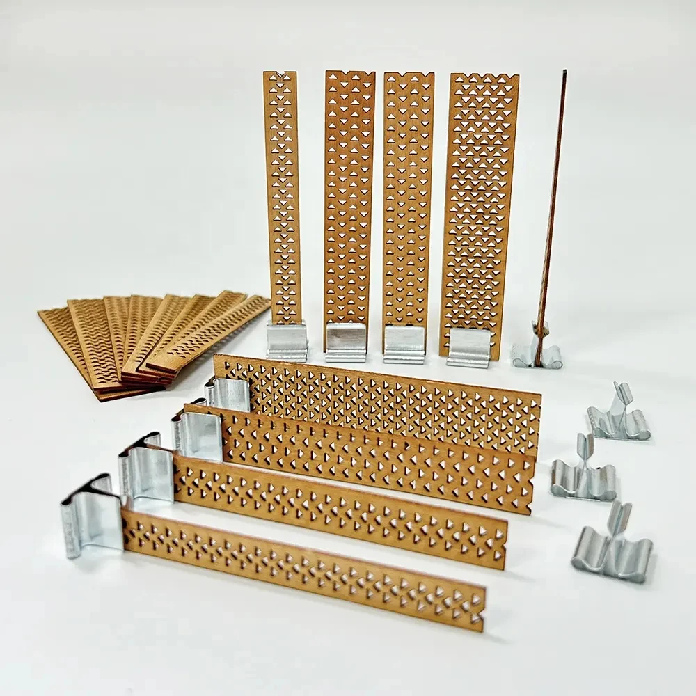 Smokeless Wooden Wicks with Booster Crackling Wood Wick with Metal Clips for Candle Making and DIY Candle Craft