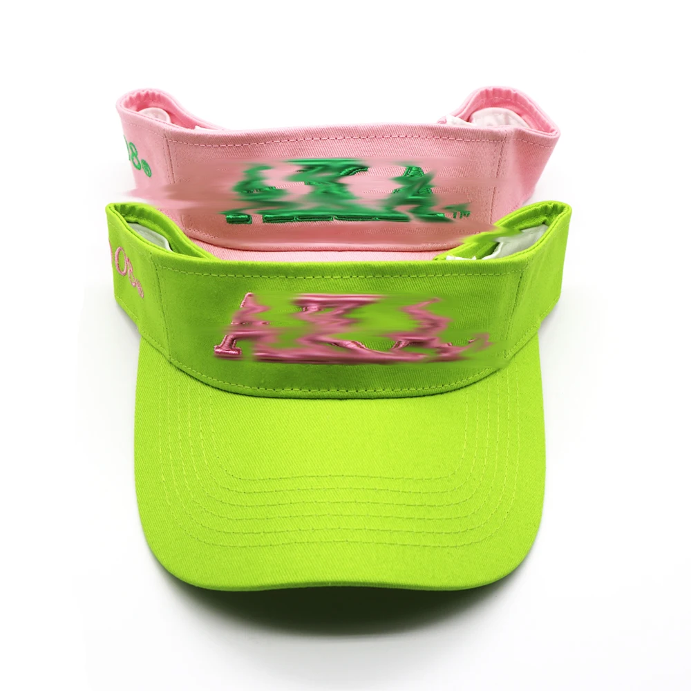 Fast Shipping Pink Green AK Sorority Fraternity Sun Visor Hat Greek Letters Bucket Hat