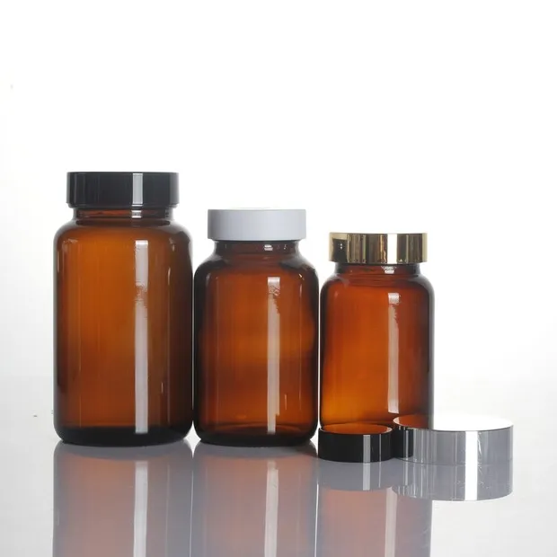 250ml 250 cc 300ml 300 cc amber medical wide mouth glass bottle