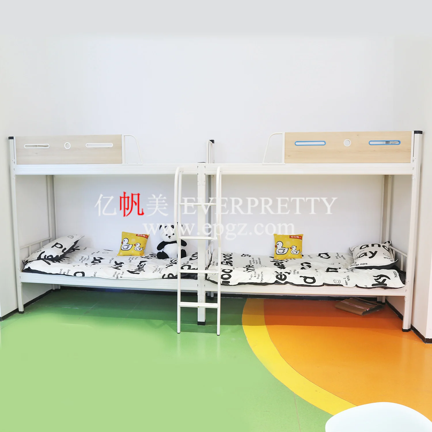 Heavy Duty Metal Bunk Beds Convertible Bunk Bed 4-People Metal Twin Bunk Bed for Boys Girls Teens Dormitory