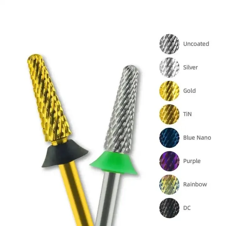 4.0mm Single-Cone Carbide Nail Cuticle Efile Drill Bits 2-Way Cone Bits for Long Nails Nail Drill Essential Tool