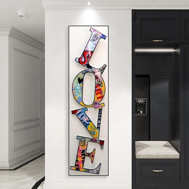 LOVE Letter Art Canvas Painting Abstract Street Wall Art Poster Graffiti Cuadros Prints Picture for Living Room