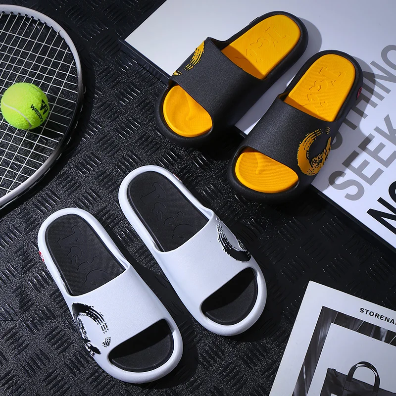 Chinese pattern OEM four season unisex anti slip EVA insole Men Outdoor Slippers