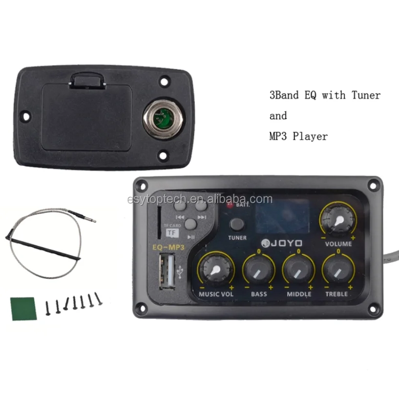 JOYO EQ-MP3 3 Bands EQ /Preamp/Pickup With MP3 Player for Acoustic Guitar