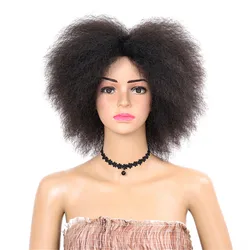 Natural Black 99J Color Synthetic Hair Short  kinky Curly Afro Wig For Women Synthetic Cosplay Wig
