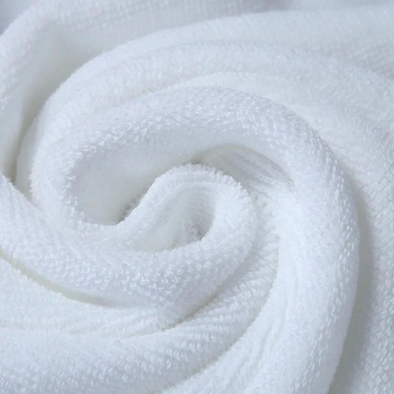Factory wholesale hotel cotton towel and bath towel set spiral process 32 strands yarn white towel can be customized logo