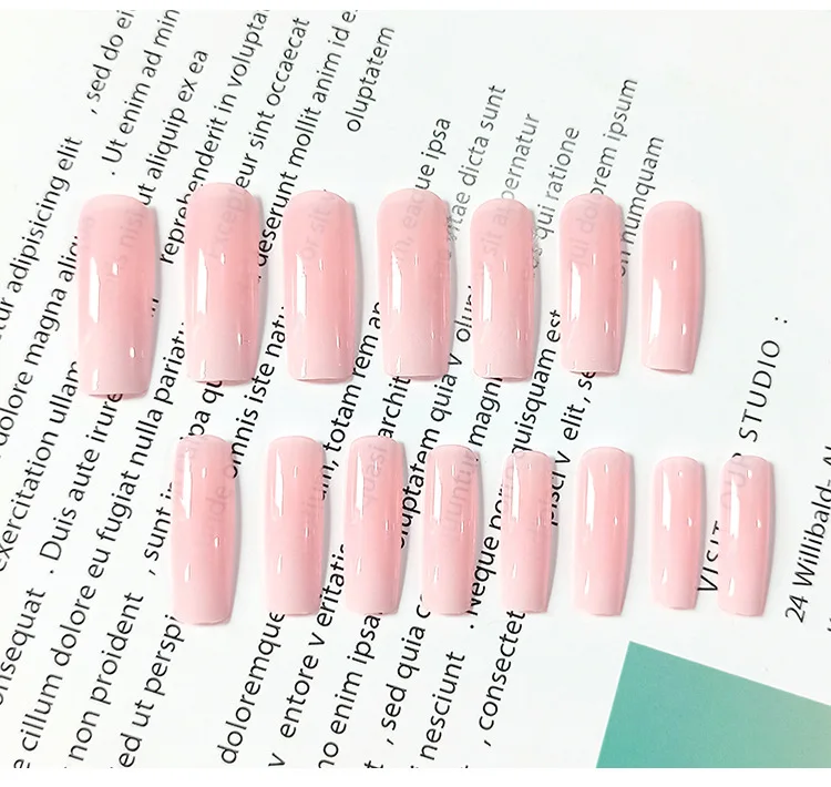 
Chinese factory 24pcs/set Long Full Cover Stickers Wear Ballet Nail Tips Pointed Solid Stiletto Ballerina False Nails 