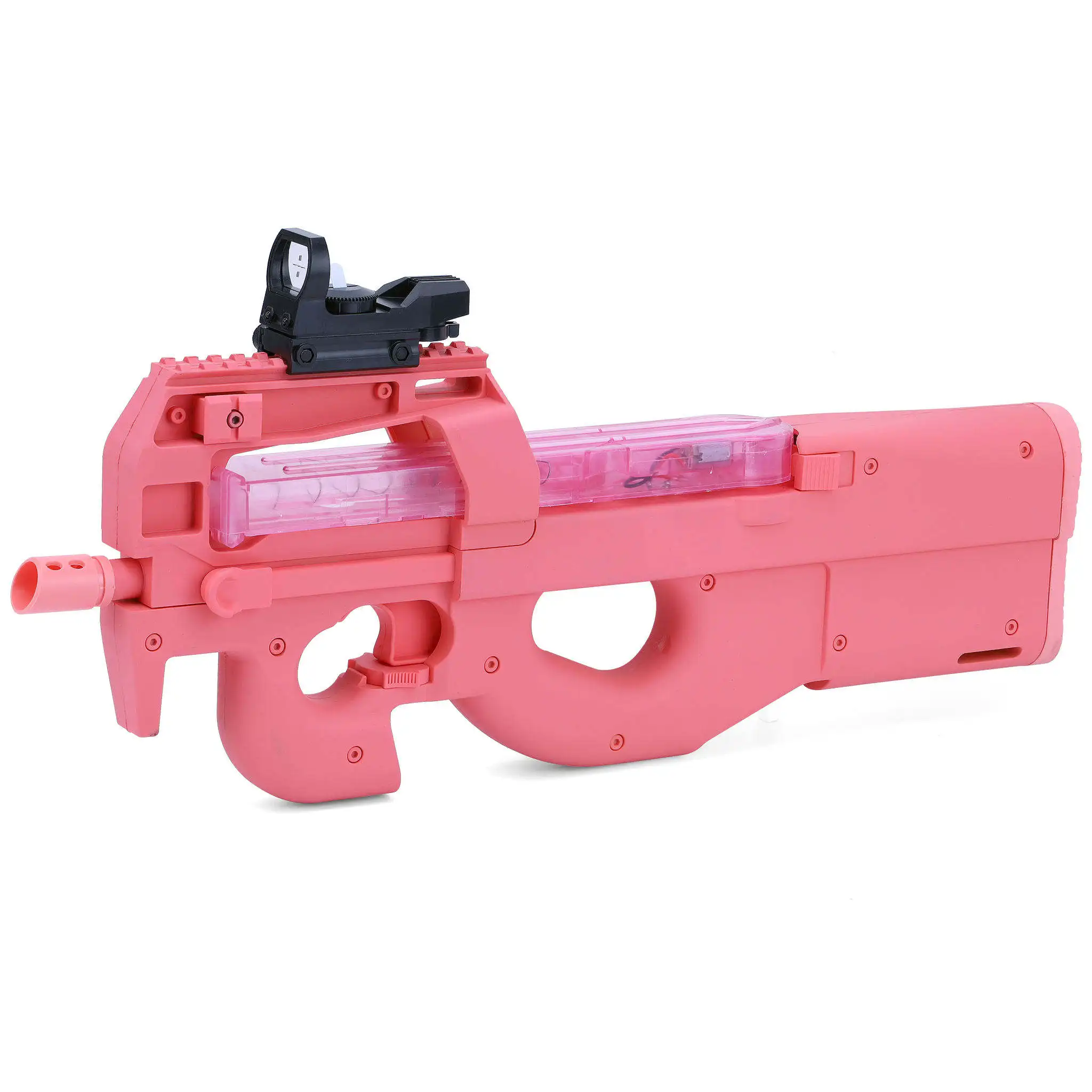 2025 summer Toy hot Tik Tok Gel Blaster Blast Toy Gun Nylon Pink P90 with light piece Splatter Blaster