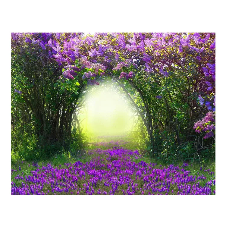 Wholesale home decoration custom diamond painting orchid landscape DIY 5D diamond painting