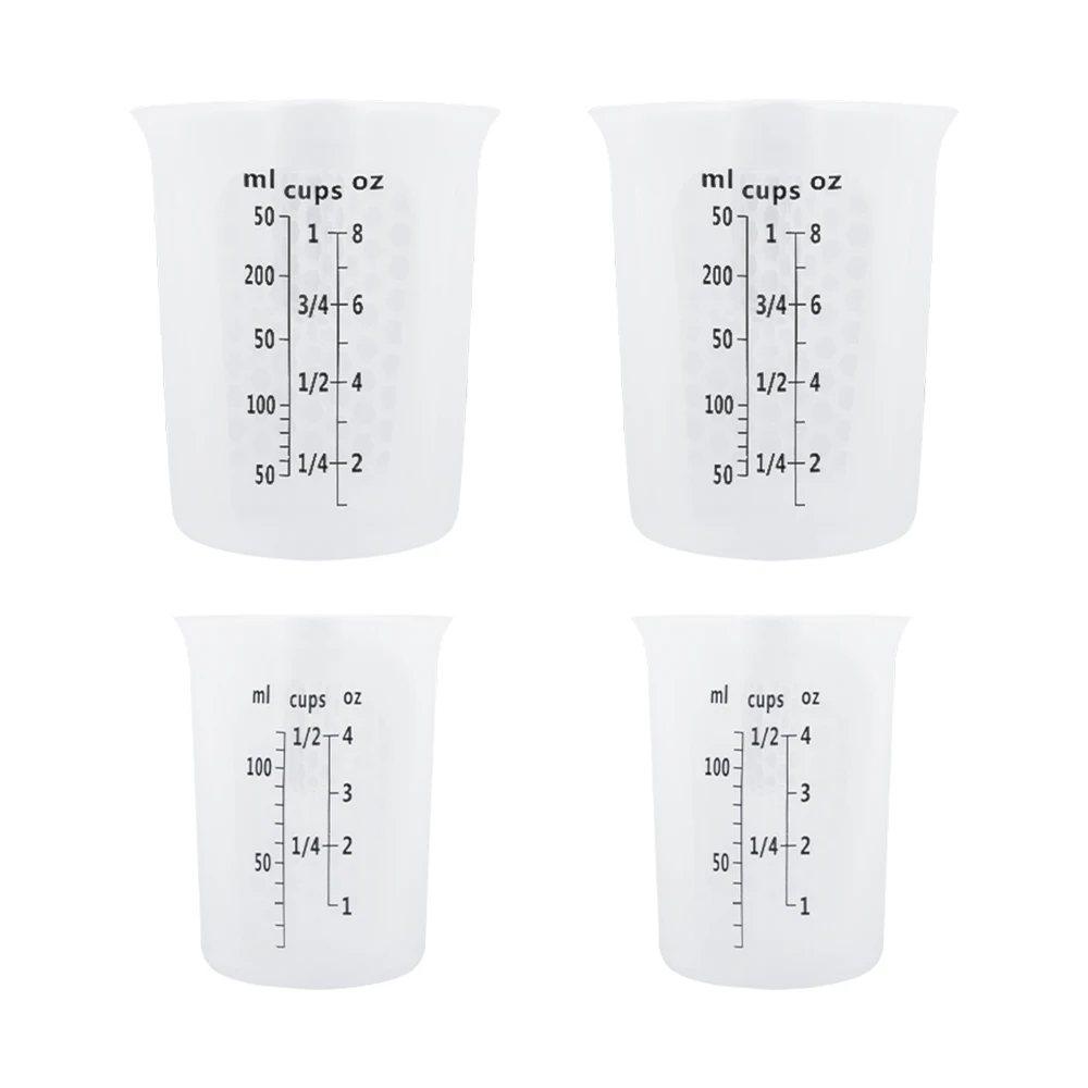 2 шт 250 мл 500 мл силиконовые мерные чашки со шкалой прозрачный градиентный чашки для Смешивания Краски пятно лаборатории эпоксидной смолы контейнер-цистерна