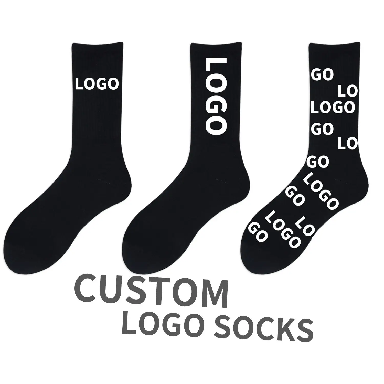 Free mockup custom logo medias cotton bamboo men unisex crew socks with logo