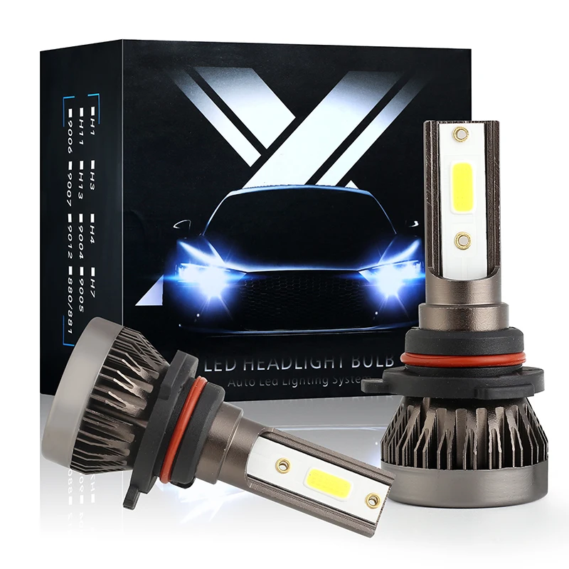 2021 new custom car light fanless cob chip 9005 hb3 led headlight kit 6000k h11 car light accessories h7 led headlight