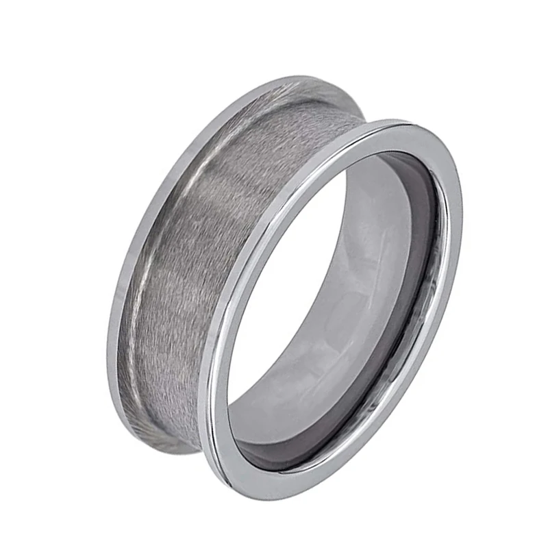 8mm Polished Flat Edge Tungsten Carbide Ring Core for Inlay Channel Ring Blanks Handmade Jewelry