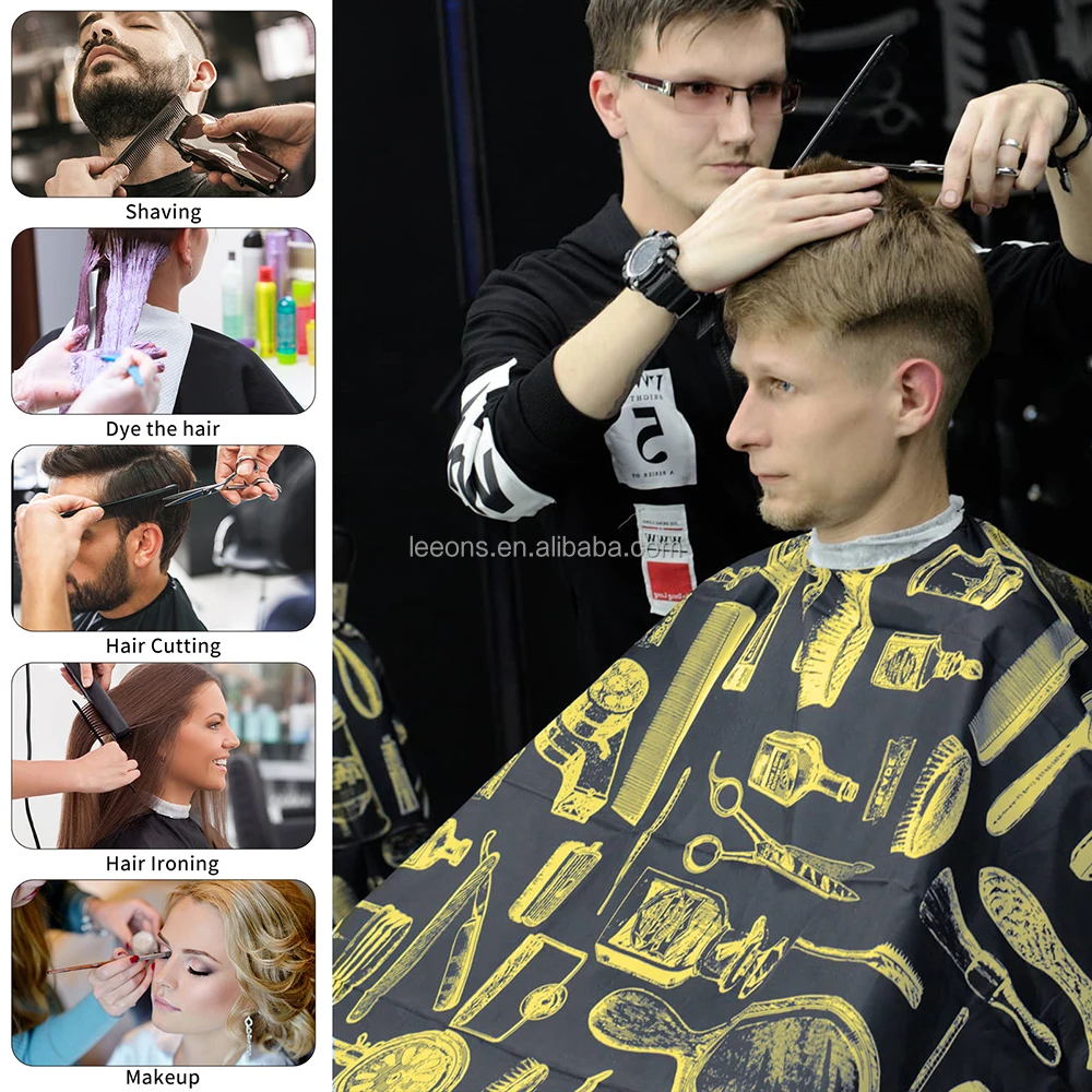 Custom Professional Barber Cape with Adjustable Metal Clip Hair Cutting Cape Salon Hairdressing Cape with Logo