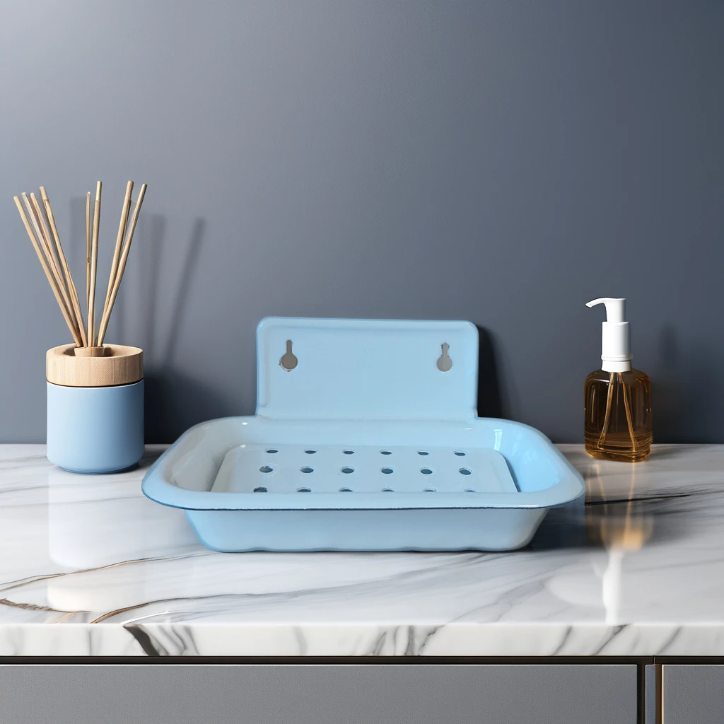 Hollow out Enamel Metal Soap Holder Bathroom Soap Box Dish Bath & Toilet Supply