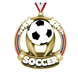 Wholesale custom blank metal zinc alloy baseball soccer football medals with ribbon