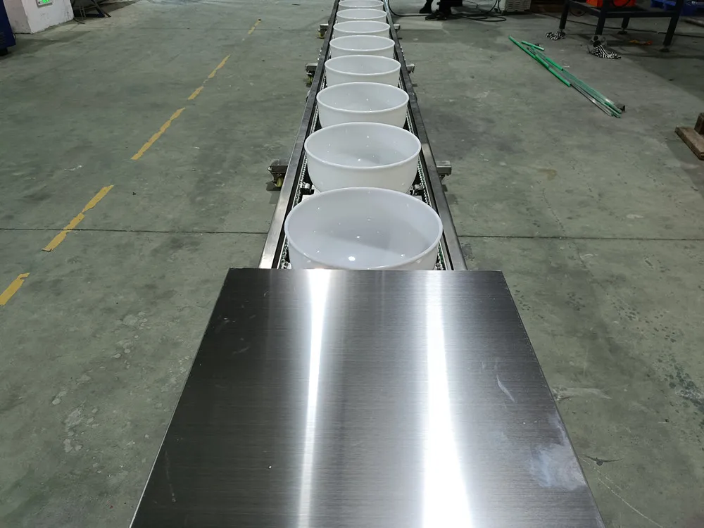 Customized Dump Height 1l 2l 4l 6l 8l Bowl Conveyor For Automatic Portion Weight Transporting To Downstream Packing Machine Line